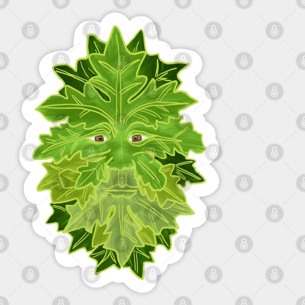 Green Man - Leaf Man - Green Woman Sticker by DragonpupLees